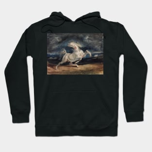 Horse Frightened by Lightning by Eugene Delacroix Hoodie